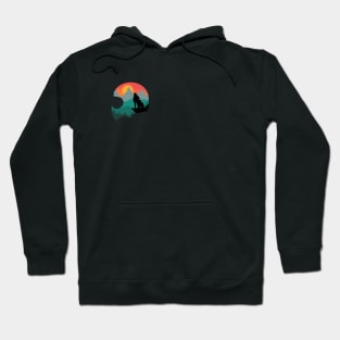 Riding into the Sunset: A Motorbike Adventure in Silhouette Art Hoodie